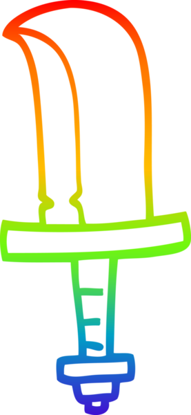 gökkuşağı gradyanı çizimi bir insan tarafından çizilmiş eski bir hançer