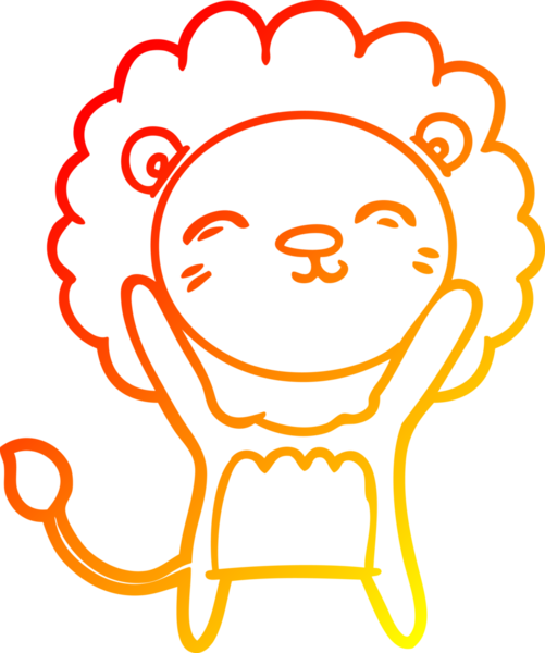 Bir insan tarafından çizilmiş karikatür aslanının sıcak çizgi çizimi