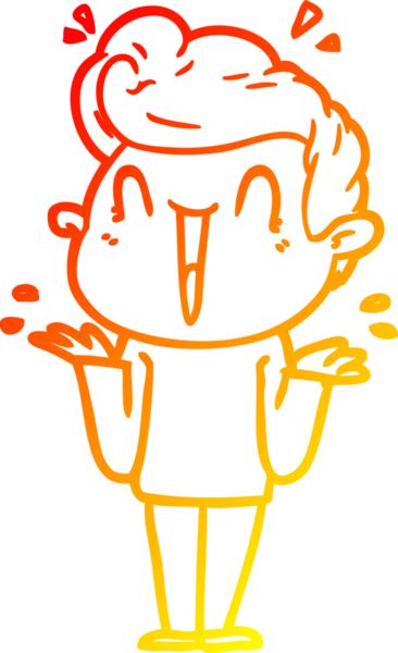 Bir insan tarafından çizilmiş, heyecanlı bir çizgi film çizimi.