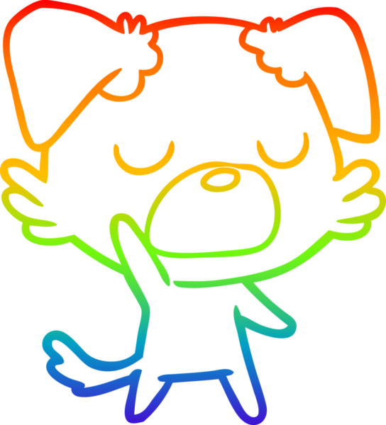 gökkuşağı gradyan çizimi bir insan tarafından çizilmiş bir çizgi köpek