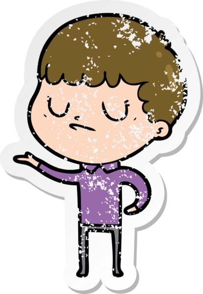 Bir insan tarafından çizilmiş huysuz bir çocuğun sıkıntılı çıkartması.