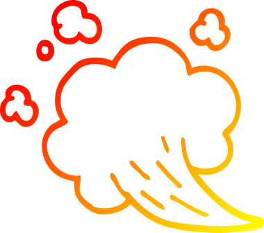 Bir insan tarafından çizilen çizgi film ifade baloncuğunun sıcak gradyan çizimi