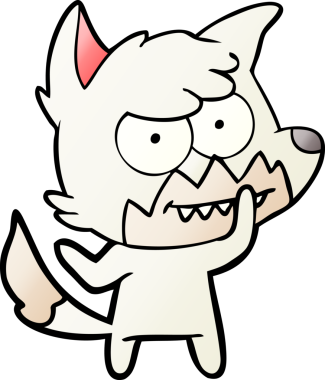 Bir insan tarafından çizilmiş sırıtan tilki çizgi filmi.