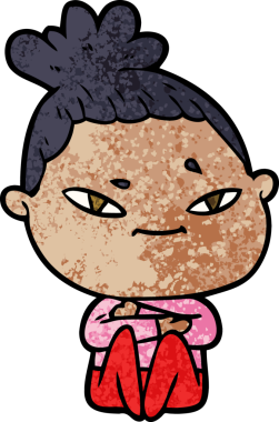 Bir insan tarafından çizilmiş karikatür kadın.