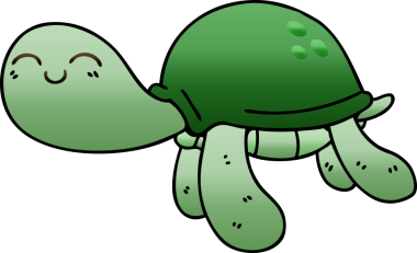 bir insan tarafından çizilmiş gölgelenmiş garip karikatür kaplumbağası.