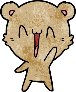 Bir insan tarafından çizilmiş mutlu ayı karikatürü