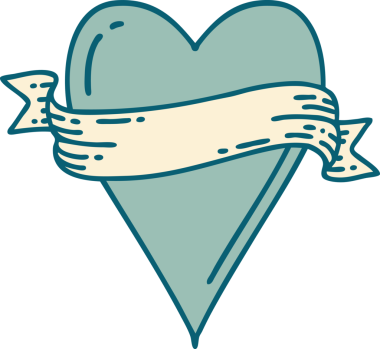 Bir insan tarafından çizilmiş kalp ve bayrağın ikonik dövme şekli