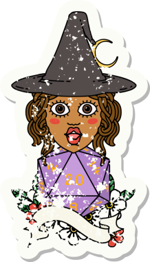 Retro Dövme Tarzı İnsan Büyücüsü Doğal 20 zar atışıyla Bir insan tarafından çizilmiş