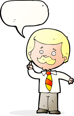 Bir insan tarafından çizilmiş konuşma baloncuğu fikri olan karikatür muhabiri.