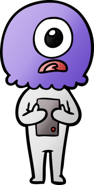 Çizgi film Tepegöz uzaylı uzay adamı bir insan tarafından çizildi.