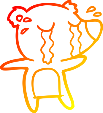 Bir insan tarafından çizilmiş ağlayan bir ayının sıcak çizgi çizimi