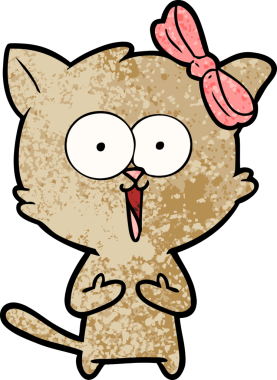 Bir insan tarafından çizilmiş çizgi film kedisi.