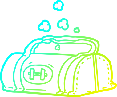 Bir insan tarafından çizilmiş bir spor çantasının soğuk gradyan çizimi