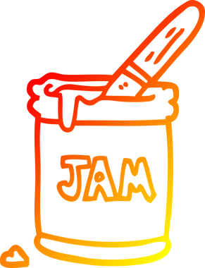 Bir insan tarafından çizilen çizgi film reçel kavanozunun sıcak gradyanı