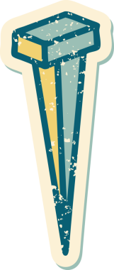 Bir insan tarafından çizilmiş demir tırnağın sembolik dövmesi.