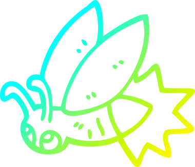 Bir insan tarafından çizilmiş bir çizgi film böceğinin soğuk gradyan çizimi