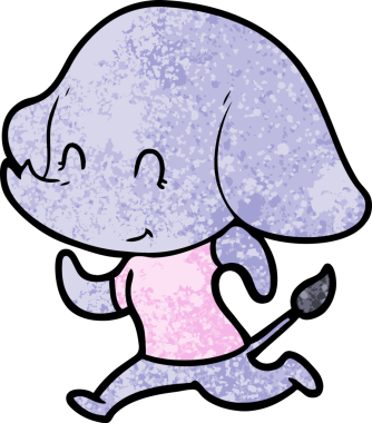 Bir insan tarafından çizilmiş şirin bir fil.