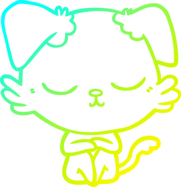 Bir insan tarafından çizilmiş şirin bir çizgi köpeğin soğuk gradyan çizgisi.