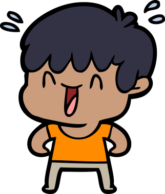 Bir insan tarafından çizilmiş gülen çocuk.