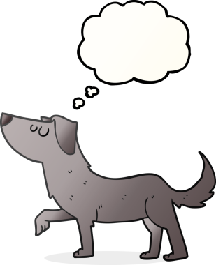 Bir insan tarafından çizilmiş serbest çizim baloncuk köpek.