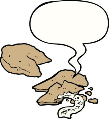 bir insan tarafından çizilmiş konuşma balonlu fal kurabiyeleri.