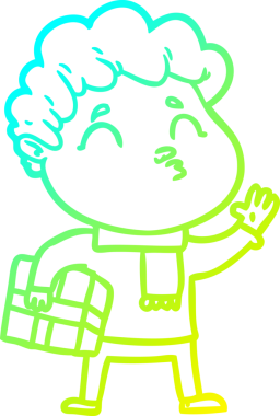 Bir insan tarafından çizilmiş soğuk çizgi film karakteri çizimi.