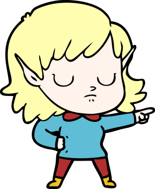 Bir insan tarafından çizilmiş bir elf kızı.