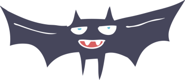 Bir insan tarafından çizilen cadılar bayramı yarasasının düz renk çizimi