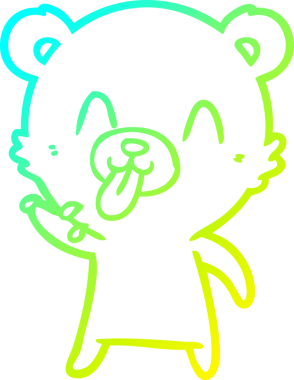 Bir insan tarafından çizilmiş kaba bir çizgi film ayısının soğuk gradyan çizimi