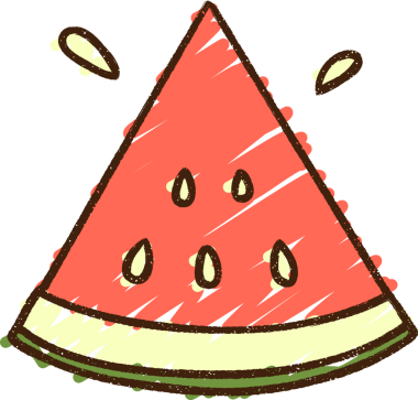 Bir insan tarafından çizilmiş karpuz dilimi tebeşiri.