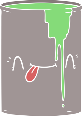 Bir insan tarafından çizilmiş düz renk çizgi film zehirli atık