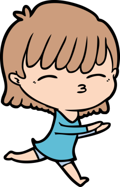 Bir insan tarafından çizilmiş karikatür kadın.