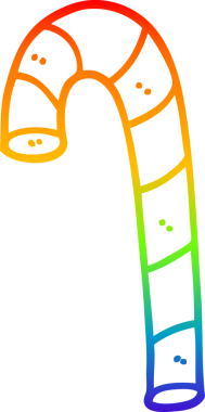 gökkuşağı gradyan çizgi çizimi bir insan tarafından çizilmiş bir xmas şeker kamışı