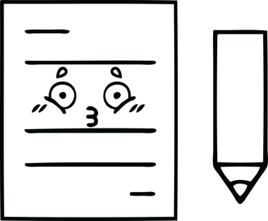 Bir insan tarafından çizilmiş bir test kağıdının çizgi çizimi