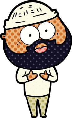 Bir insan tarafından çizilmiş sakallı bir adam.