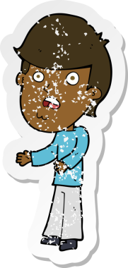 Bir insan tarafından çizilmiş bir karikatürün gerilimli çıkartması.