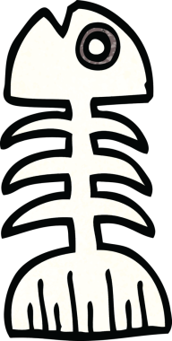 bir insan tarafından çizilmiş karalama balık kemikleri