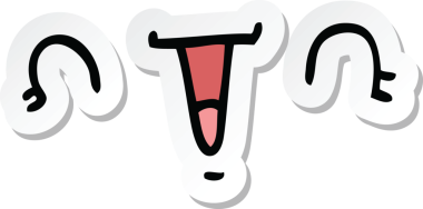 Bir insan tarafından çizilmiş mutlu çizgi film yüzü çıkartması.