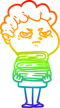 Bir insan tarafından çizilmiş kızgın bir adamın çizdiği gökkuşağı gradyanı çizimi