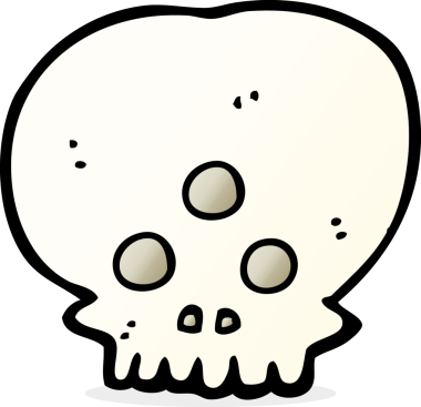 Bir insan tarafından çizilmiş mistik kafatası.