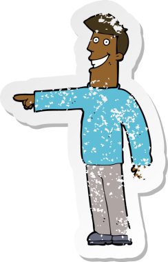 Bir insan tarafından çizilmiş bir çizgi filmin gerilimli çıkartması.