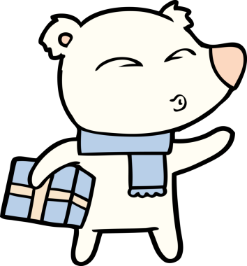 Bir insan tarafından çizilmiş kutup ayısı çizgi filmi.