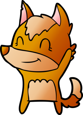 Bir insan tarafından çizilmiş tilki çizgi film karakteri