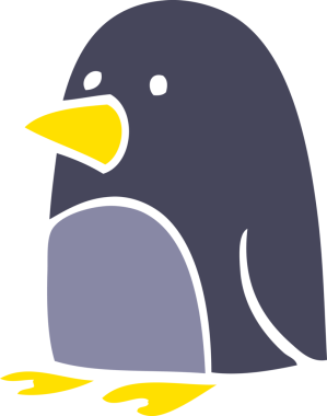 Bir insan tarafından çizilmiş bir karalama Noel pengueni.