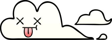 Bir insan tarafından çizilmiş bir bulutun gölgelenmiş karikatürü