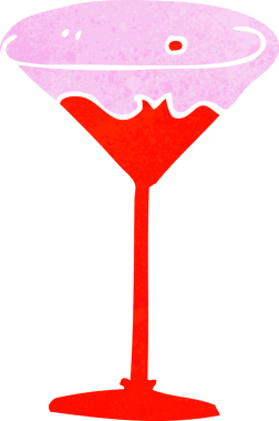 bir insan tarafından çizilmiş karikatür kokteyli