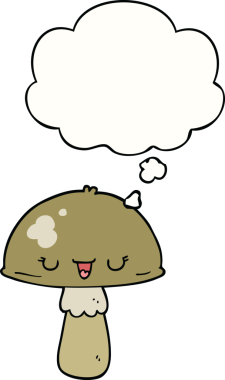 Bir insan tarafından çizilmiş düşünce baloncuklu mantar.