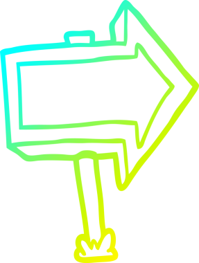 Bir insan tarafından çizilmiş ok işaretinin çizgi çizimi.