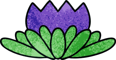 Bir insan tarafından çizilmiş bir çiçeğin retro grunge desen karikatürü