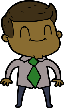 Bir insan tarafından çizilmiş çizgi film dostu bir adam.